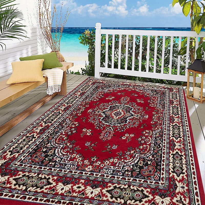 Traditional Persian Floor Mat Area Rug for Livingroom Bedroom Kids Room Indoor Outdoor Decor Anti-Slip - Main Image