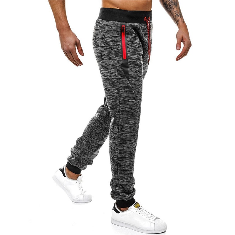 Men's Sweatpants Joggers Trousers Drawstring Elastic Waist Elastic Cuff Plain Comfort Breathable Casual Daily Holiday Sports Fashion Army Green Light Grey3