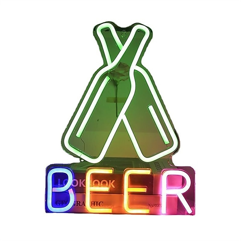 Oktoberfest Cheers Beer Bottle Neon Bar Sign USB ON/OFF Switch Burger LED Neon Light for Pub Party Restaurant Club Shop Wall Decor3