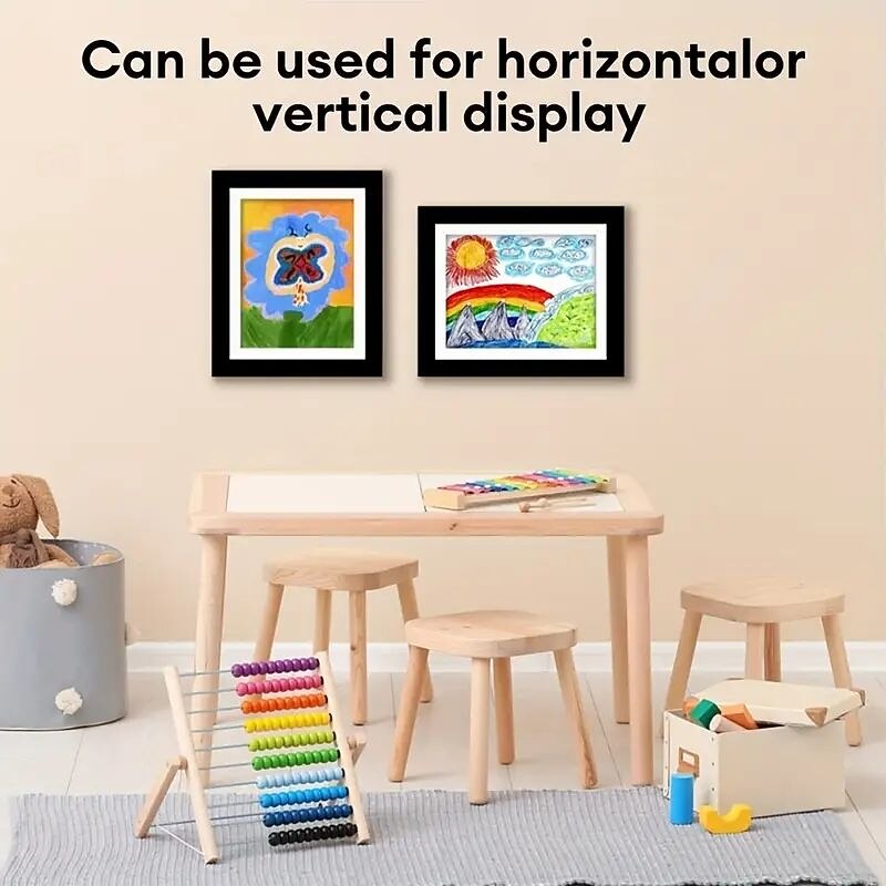 1pc Kids Art Frame Storage Supplies Magnetic Front Opening Changeable Children Artwork Picture Frame Poster 3D Drawing Paintings Schoolwork Display Paintings Organizer Box3