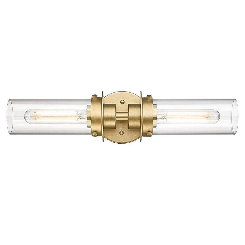 Lightinthebox Bathroom Light Fixtures Over Mirror, Gold Vanity Lights in Clear Glass Indoor Wall Sconce, Modern Cylinder Wall Light Up and Down Wall Mount Lamp for Bathroom, Bedroom, Hallway 110-240V3
