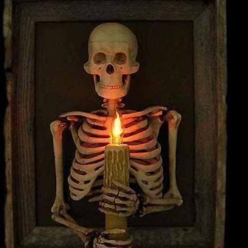 Halloween Skull Photo Frame Candle Lamp Resin Crafts Home Pendant Halloween Party Decoration - Main Image