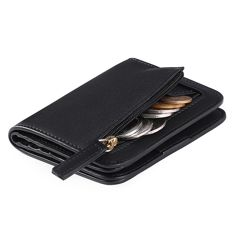 Toughergun Womens Rfid Blocking Small Compact Bifold Luxury Genuine Leather Pocket Wallet Ladies Mini Purse with ID Window3
