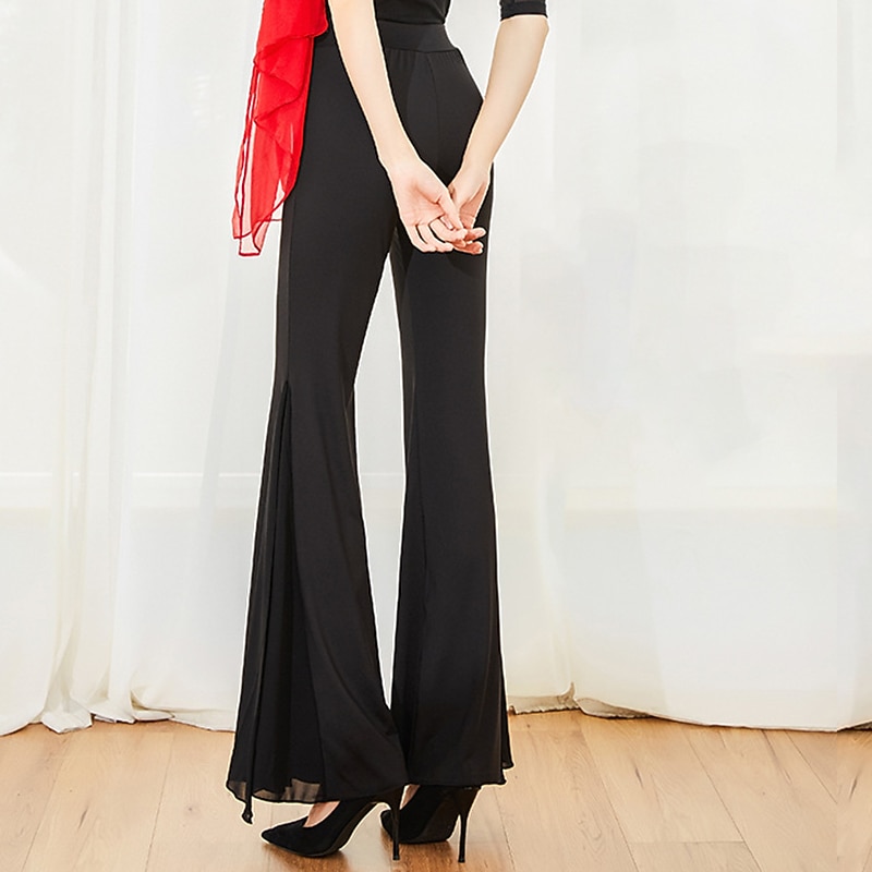 Activewear Pants Pure Color Splicing Women's Performance Training High Polyester2