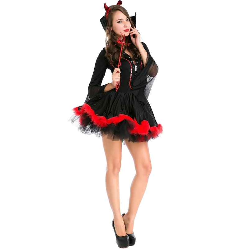Devil Halloween Cosplay Costume Party Costume Masquerade Walpurgis Night Outfits Sexy Costume Adults' Women's Masquerade Mardi Gras Performance Party Halloween Easy Halloween Costumes Dress Up4