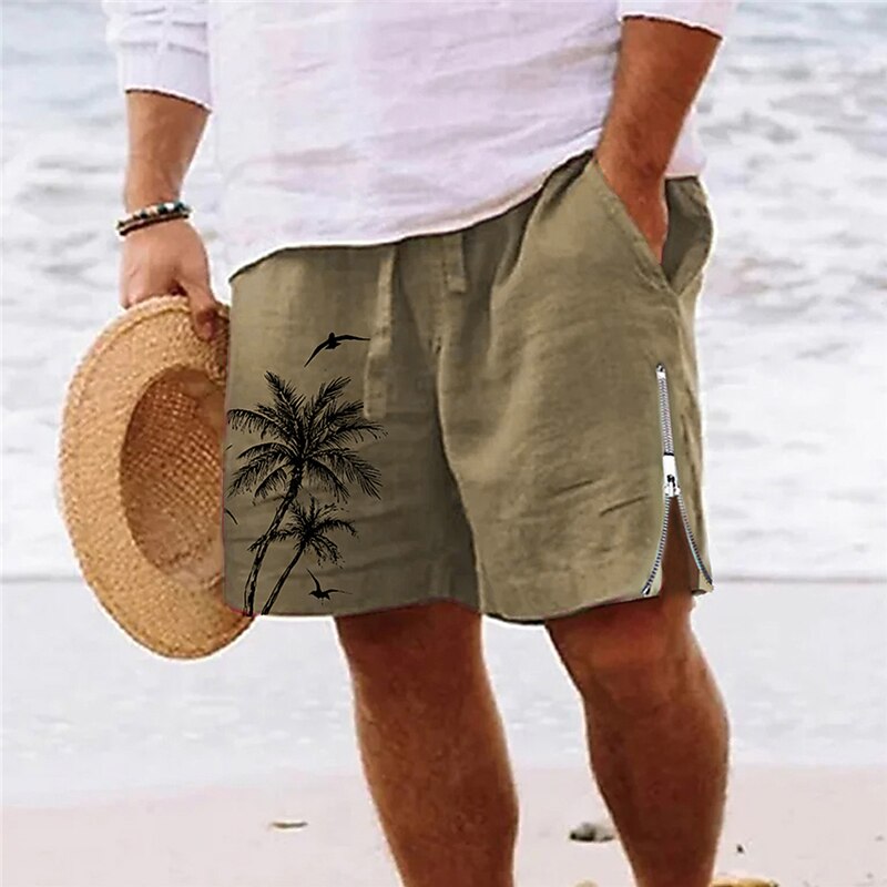 Men's Coconut Tree Graphic Prints Swim Trunks Swim Shorts Board Shorts Mid Waist Streetwear Hawaiian Designer Casual Daily Holiday Zipper Pocket Elastic Waist Designer Clothing Apparel2
