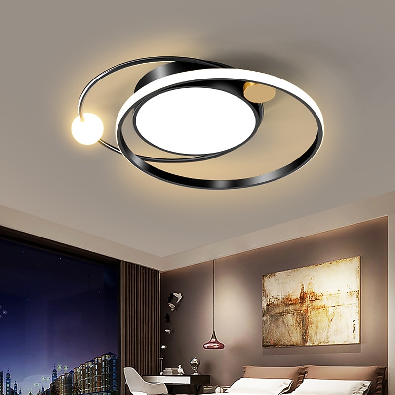 LED Ceiling Light Round Design Ceiling Lamp Modern Artistic Metal AluminumStyle Stepless Dimming Bedroom Painted Finish Lights 110-240V ONLY DIMMABLE WITH REMOTE CONTROL3