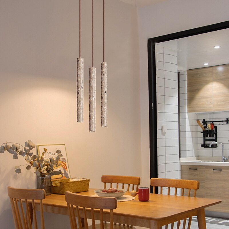 Industrial Pendant Light 30/40/60cm Cylindrical Cement Hanging Lamp Modern Vintage Concrete Pendant Lamp Vintage Rural Style Farmhouse Single Head Chandelier for Loft Farm Garage 110-240V