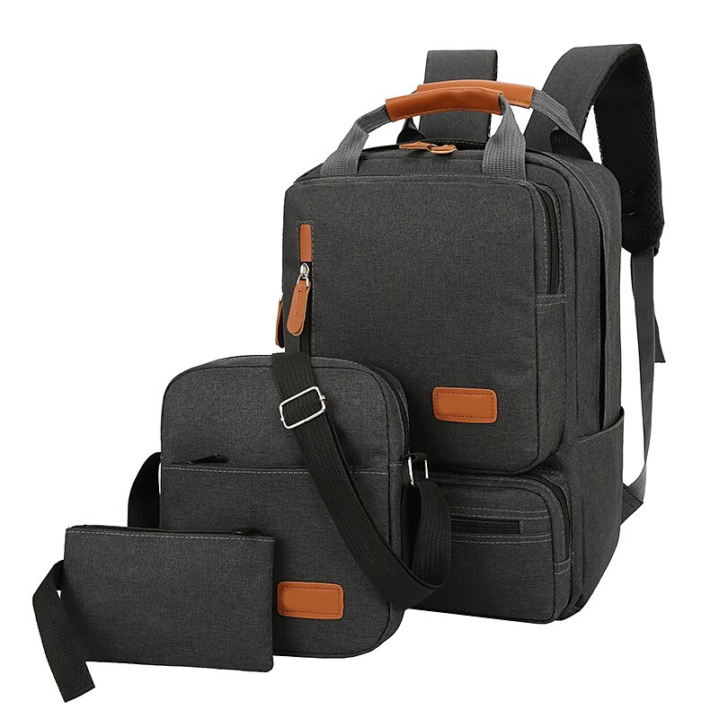 3pcs Backpack Set Women Men Laptop Backpack Shoulder Bag Small Pocket for Travel School Business Work College Fits Up to 14.5in2