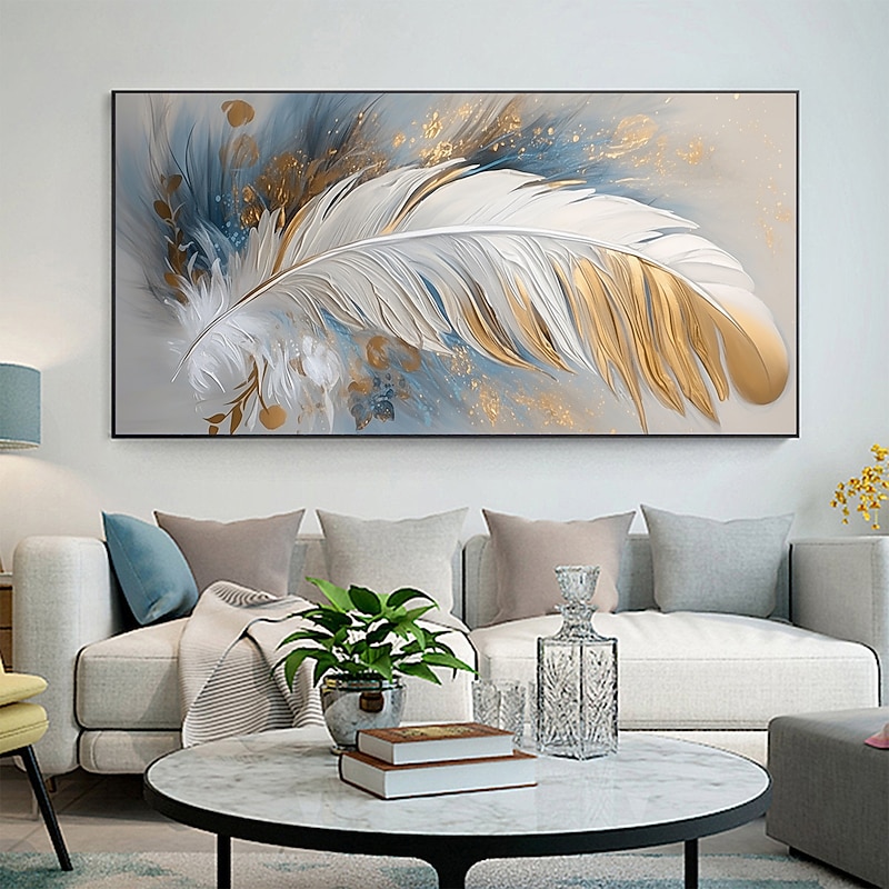 Handmade Oil Painting Canvas Wall Art Decor Original Feather Painting for Home Decor With Stretched Frame/Without Inner Frame Painting 14