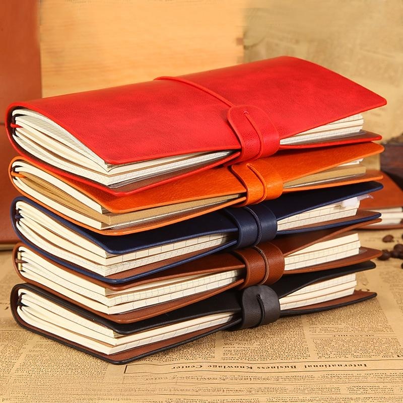 Classic Retro PU Leather Travel Notebook Personalized Journal Spiral Ring Binder Diary Notepad, Back to School Gift - Main Image