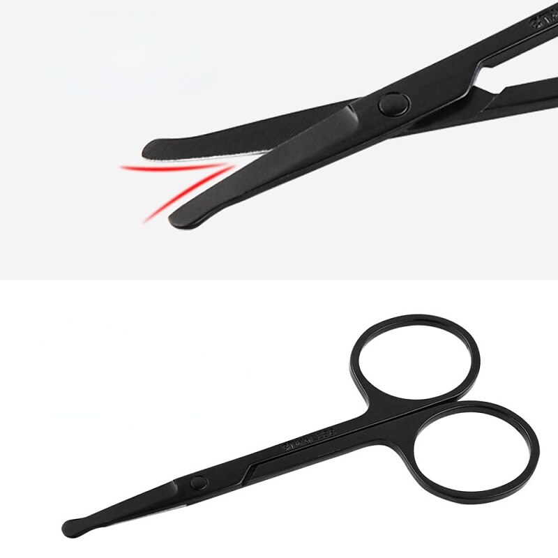 Nose Hair Scissors Stainless Steel Round Head Beauty Trimmer Nose Hair Trimmers Portable Ergonomics Nose Hair Cutter Tools2