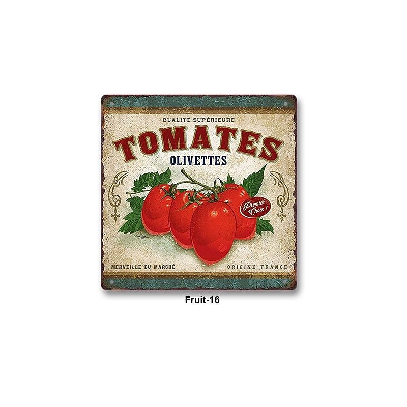 1pc Retro Metal Tin Sign Fruit Tin Sign Vintage Kitchen Signs Wall Decor, Painting Wall Hanging for Restaurant Decor Bar Decor Home Decor Wall Art Metal Tin Sign 30x30cm/12''x12''4