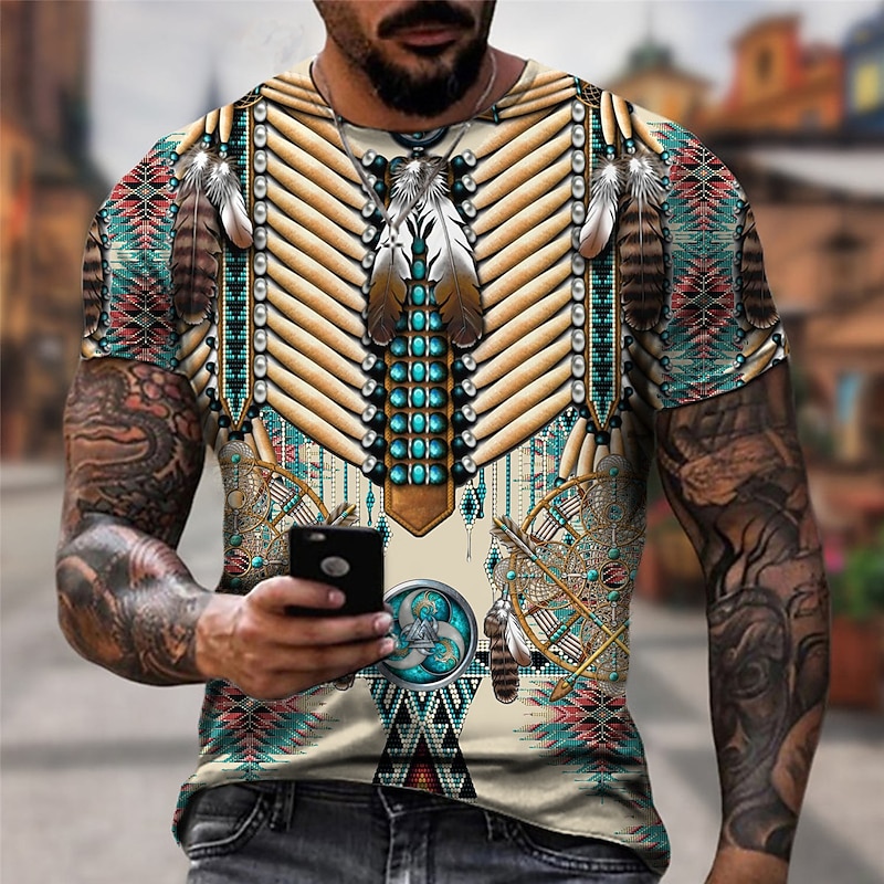 American Indian T-shirt Print 3D Graphic For Men's Adults' Masquerade 3D Print Casual Daily2