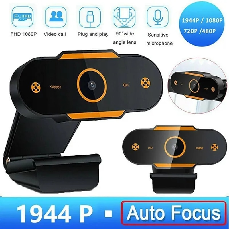 Full 1080P Autofocus HD Webcam Web USB Camera Microphone for PC Desktop Laptop