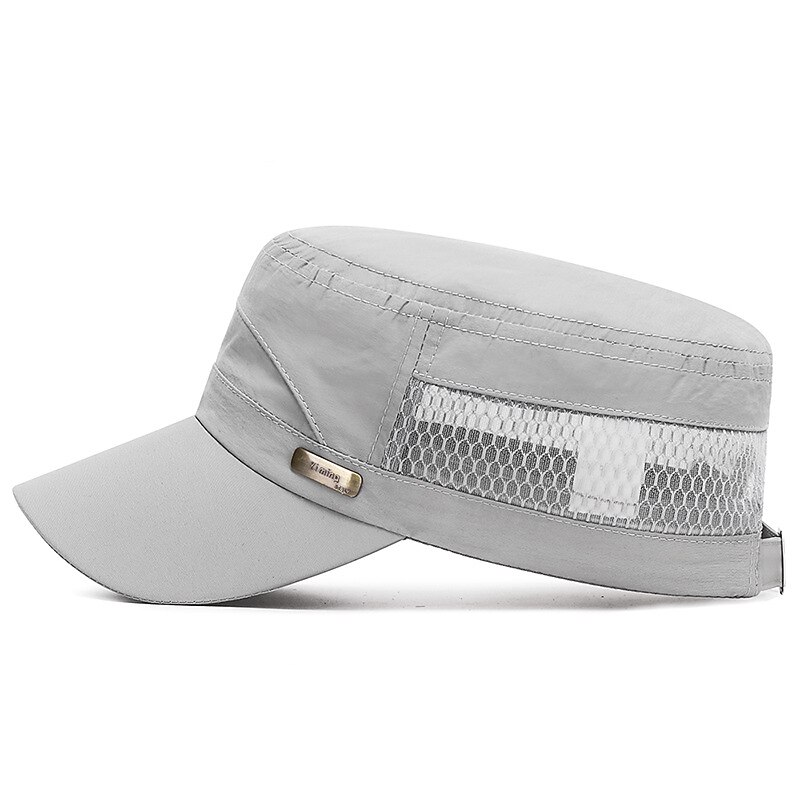 Men's Military Cap Cadet Hat Black Blue Cotton Mesh Travel Beach Outdoor Vacation Plain Adjustable4