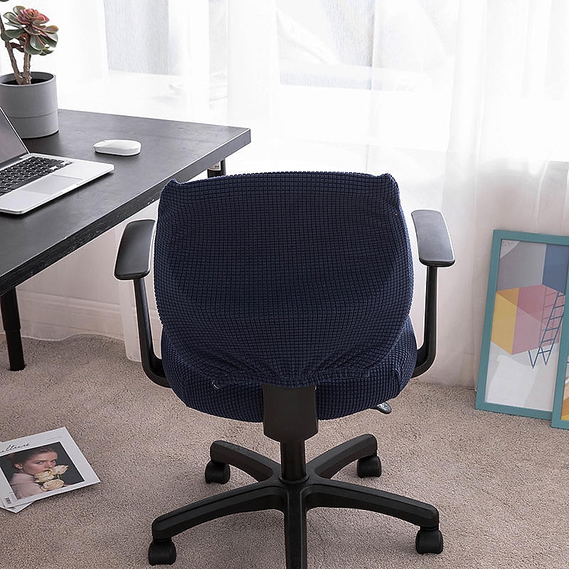 Computer Office Chair Cover Stretch Rotating Gaming Seat Slipcover Jacquard Elastic Green Blue Dust Cover Seat Cover Soft Durable Washable4