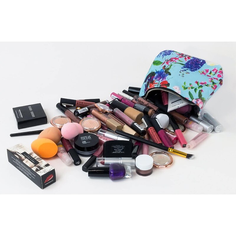 Roll-Up Cosmetic Bag, Travel Roll-Up Vanity Case Folder Hanging Foldable Cosmetic Bag Toiletries Bag - Black, Free Size3