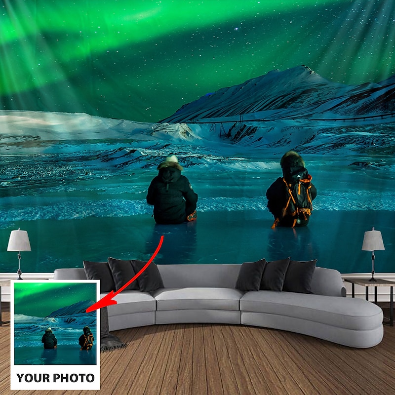 Customized Personalize Hanging Tapestry with Your Photo Best Graduation Gift Mural Decor Photograph Backdrop Home Bedroom Living Room Decoration (suggest photo definition 3Mo or above)