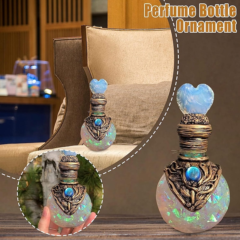 Crystal Potion Bottle, Magic Moon Potion Decorative Bottle, Resin Decoration Home Ornament, Gift for Birthday Valentines Day