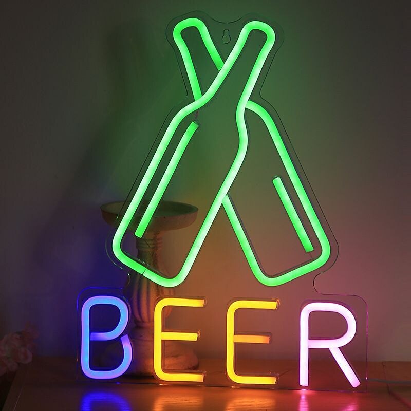 Oktoberfest Cheers Beer Bottle Neon Bar Sign USB ON/OFF Switch Burger LED Neon Light for Pub Party Restaurant Club Shop Wall Decor2