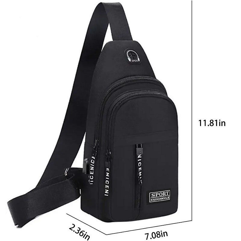 Men's Crossbody Sling Bag with USB Charging Port - Large Capacity, Multi-Pocket Back to School Shoulder Bag3