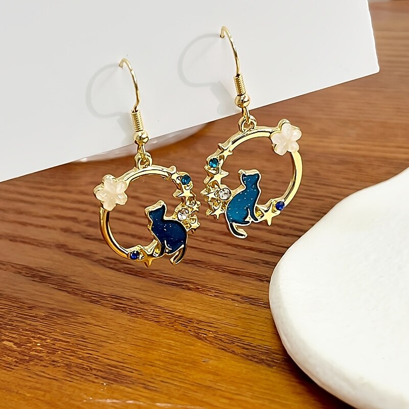 1 Pair Drop Earrings For Women's Birthday Gift Prom Alloy Classic Cat4