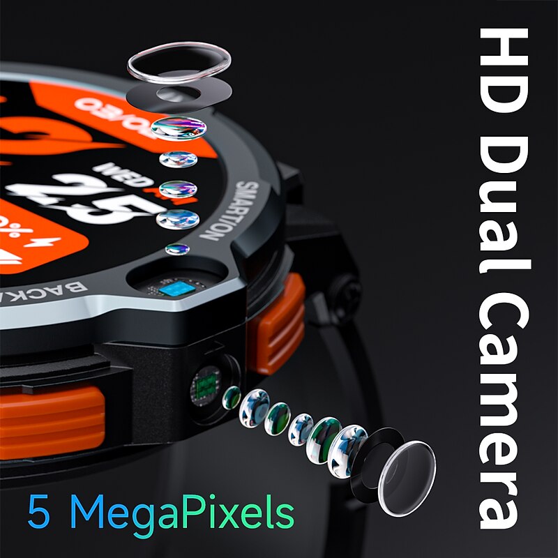 LOKMAT APPLLP 6 PRO Smart Watch 1.53 inch 4G LTE Cellular Smartwatch Phone 3G 4G 2G Pedometer Call Reminder Sleep Tracker Compatible with Android iOS Women Men GPS Hands-Free Calls Media Control IP654