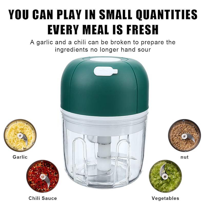250mL USB Charging Mini Electric Garlic Chopper Ginger Masher Machine Chili Vegetable Crusher Kitchen Tools4