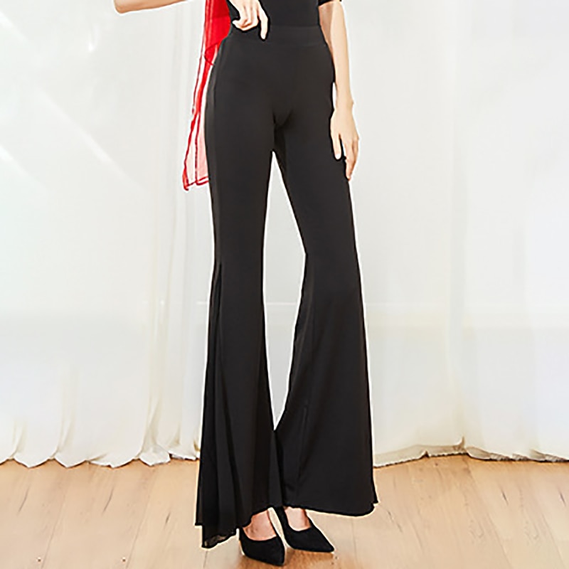 Activewear Pants Pure Color Splicing Women's Performance Training High Polyester3