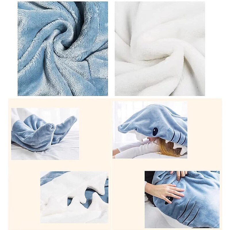 Shark Blanket Kigurumi Pajamas Sofa Blanket for Adults' Unisex Cute Christmas Halloween Carnival Easy Halloween Costumes 15