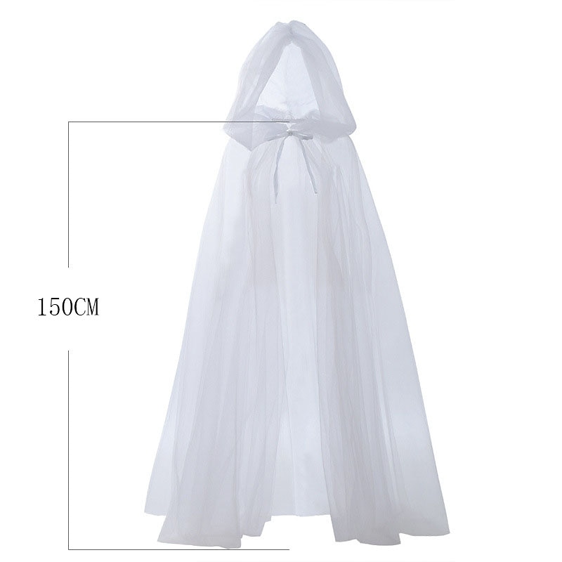 Retro Vintage Punk & Gothic Medieval Cape Cloak Masquerade Witch Plague Doctor Elven Solid Colored Fancy Dress Women's Celtic Fantasy Walpurgis Night Masquerade Party Adults' Coat Cloak2