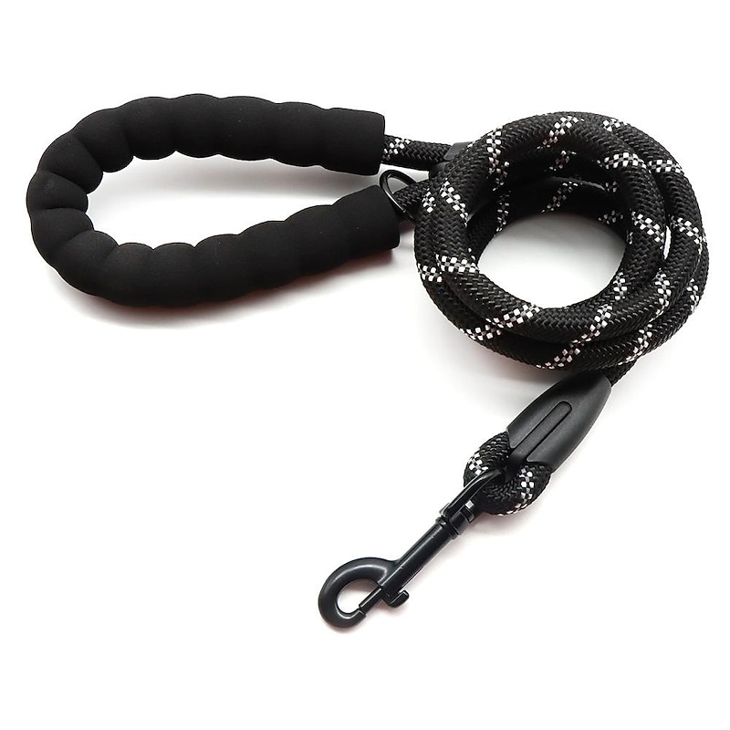 Dog Leashes Pet Dog Leash Reflective Foam Cotton Handle Buffer Traction Rope Round Rope2