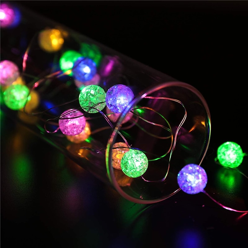Led Crystal Clear Ball String Light Fairy Flexible Garland Lights 1M 3M 30Leds for Party Wedding Christmas Tree Holiday Decor Lighting2