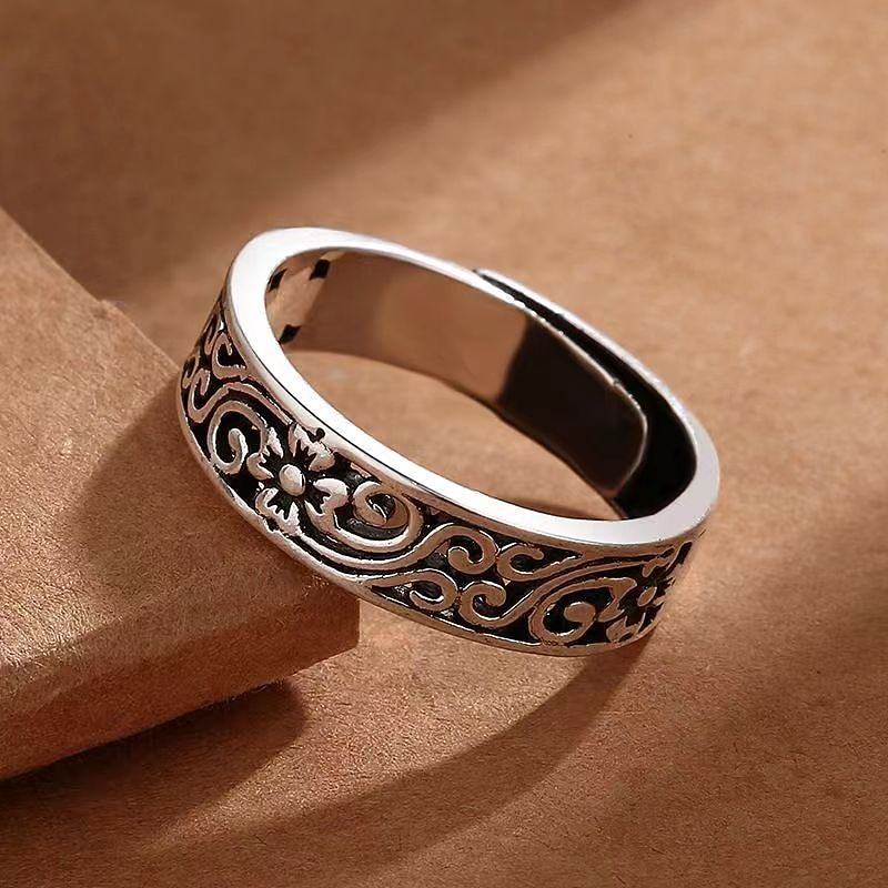 1PC Adjustable Ring For Men's Women's Gift Daily Date Alloy Retro Joy2