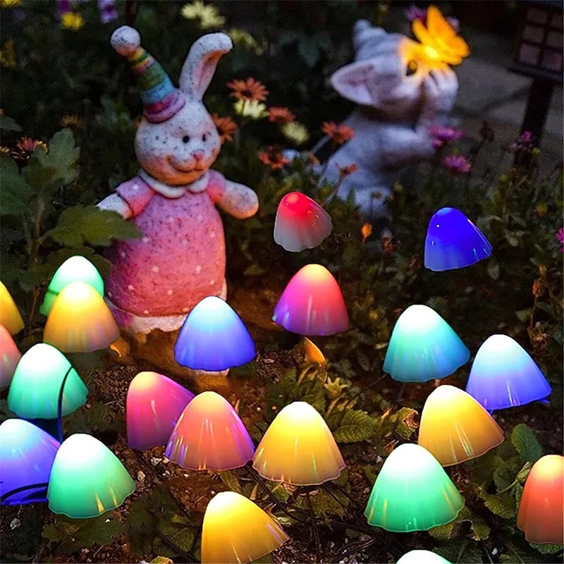LED Solar String Lights, Fairy Path Lawn Landscape Mushroom Lamp for Outdoor Christmas Garden, Patio, and Street Decoration2