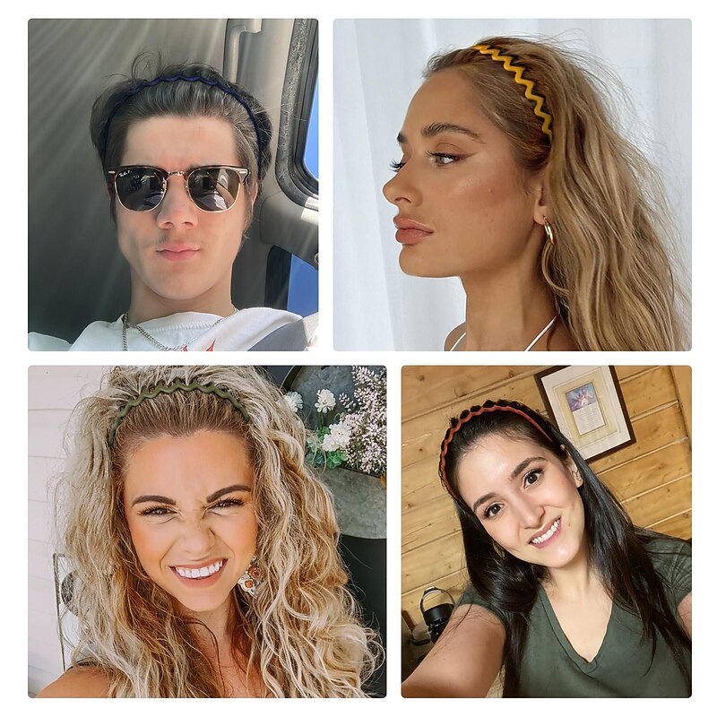 1PC Zig Zag Headbands for Women Girls Teens, Plastic Hair Bands with Teeth, Non Slip Hair Comb Head Bands Hair Accessories4