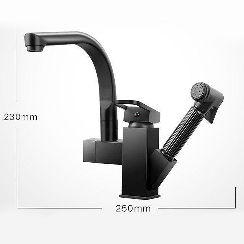 Stainless Steel Kitchen Faucet Pull Out with Sprayer, 360° Swivel Spout Vessel Taps with Cold and Hot Hose4