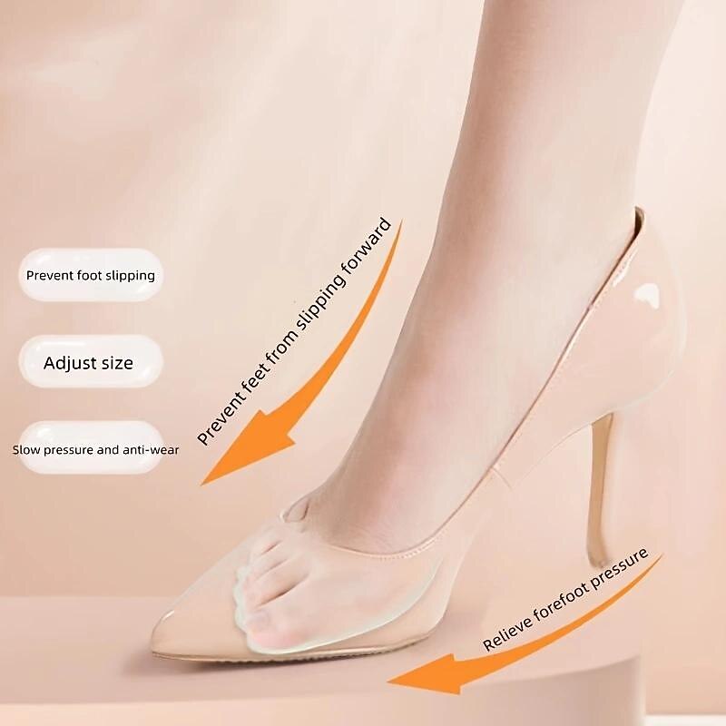 2 Pairs Women's Transparent Gel Insoles for High Heels with Anti-Slip and Cushioning Design - Comfortable Foot Pads for All-Day Wear3