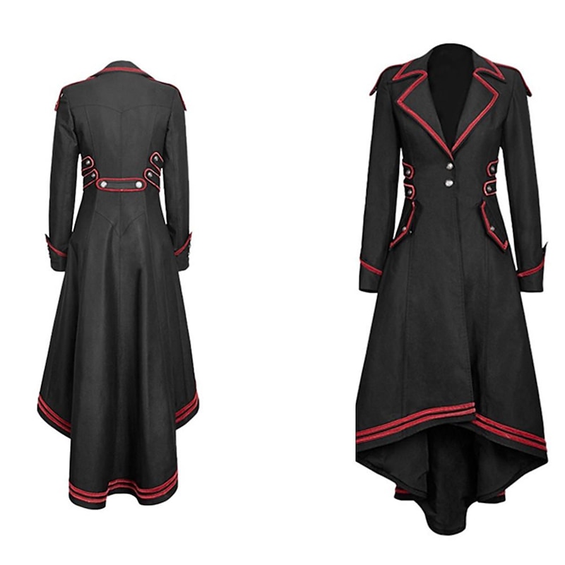 Retro Vintage Punk & Gothic Medieval Coat Masquerade Witch Fancy Dress Women's Fantasy Steampunk Walpurgis Night Masquerade Party / Evening Adults' Coat2