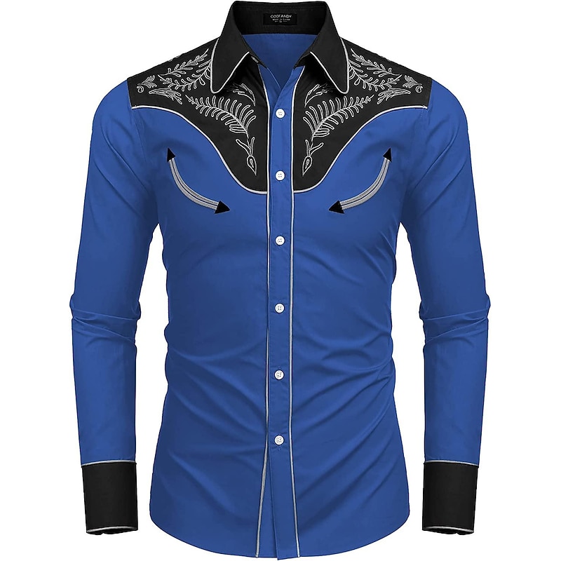 Classical Retro Vintage Blouse / Shirt West Cowboy 3D Fancy Dress Men's Masquerade Dailywear Bachelorette Party Adults' Shirt All Seasons4