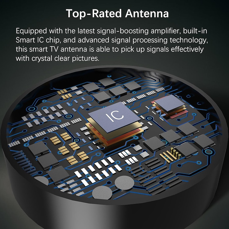 TV Antenna Digital HDTV Amplified 3600 Mile Range Indoor Outdoor W/Magnetic Base2