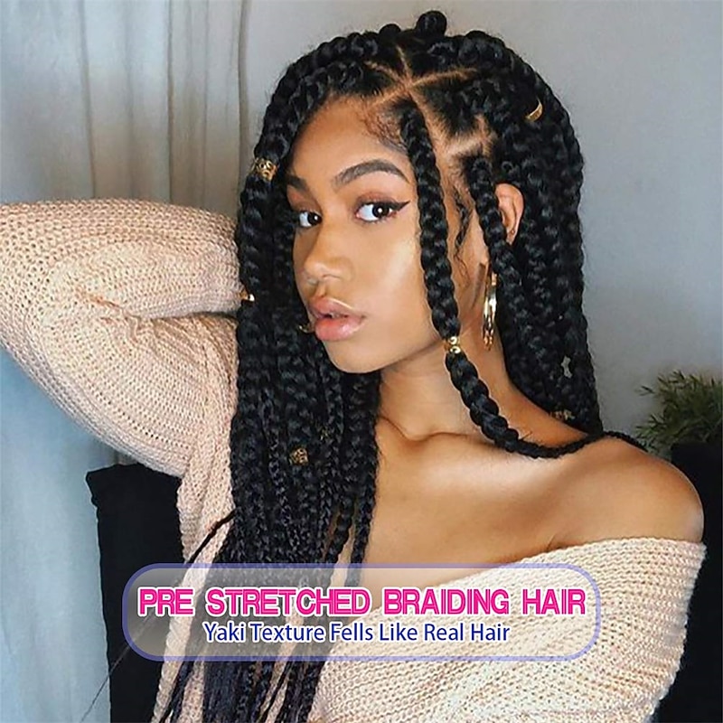 8 Pack Ombre Braiding Hair Pre Stretched - 26 100G/Pack Premium Kanekalon Pre Stretched Braiding Hair Extensions Professional Itch Free Hot Water Setting Perm Yaki Texture Prestretched Hair2