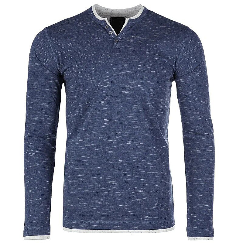 Men's Button T Shirt Henley Shirt Tee Top Long Sleeve Shirt Long Sleeve Henley Summer Plain Fashion Designer Basic Vacation Street Going out Black White Blue Top Tee for Men3