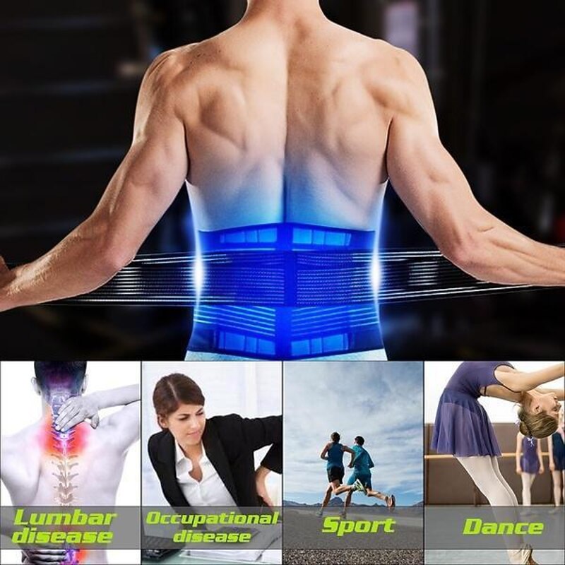 New Upgrade High Comfort Adjustable Neoprene Waist Support Double Pull Lumbar Support Brace Low In Back Belt Brace Pain Relief Band Waist3