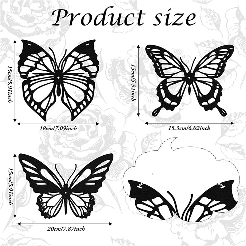 1pc Butterfly Metal Wall Decor, Black Dragonfly Hummingbird Butterfly Metal Wall Art Hanging Wall Decor, Suitable For Modern Farmhouse Rustic Home Living Room Bathroom Indoor Outdoor Decor, Home Decor2