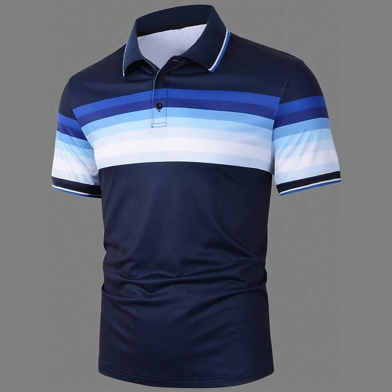 Men's Sport Polo Polo Shirt Casual Holiday Lapel Short Sleeve Fashion Basic Color Block Button Summer Regular Fit Dark red Yellow Dark Navy Purple Green Grey Sport Polo2