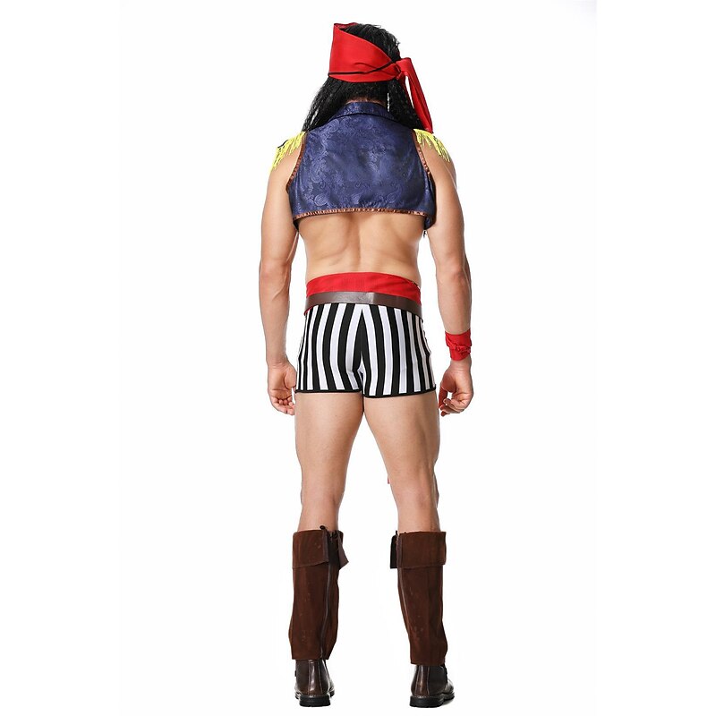 Pirates of the Caribbean Halloween Cosplay Costume Fancy Costume Carnival Costume Cosplay Costume Party Adults' Men's Halloween Carnival Masquerade Easy Halloween Costumes Dress Up2