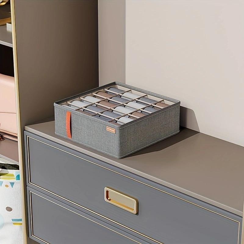 Wardrobe Clothes Organizer, Underwear Socks Bra Storage Box, Fabric Foldable Cabinet Organizer, Drawer Organizer For Storing Pants, Socks, Bras, Underwear, Ties4