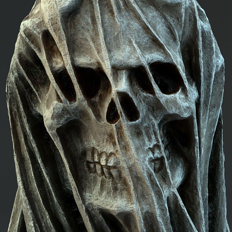 Halloween Veil Reaper Skull Home Decoration Interior Art Desktop Decoration Halloween Resin Crafts Halloween Skeleton Decoration4